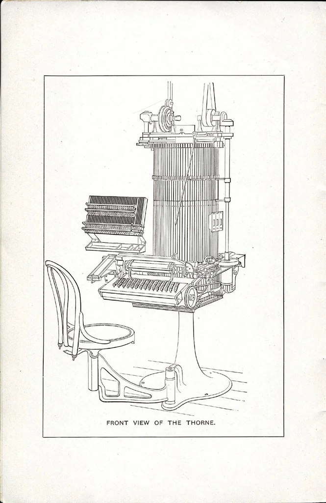 An illustration from The Thorne Type-Setting Machine, 1894, leaf 7