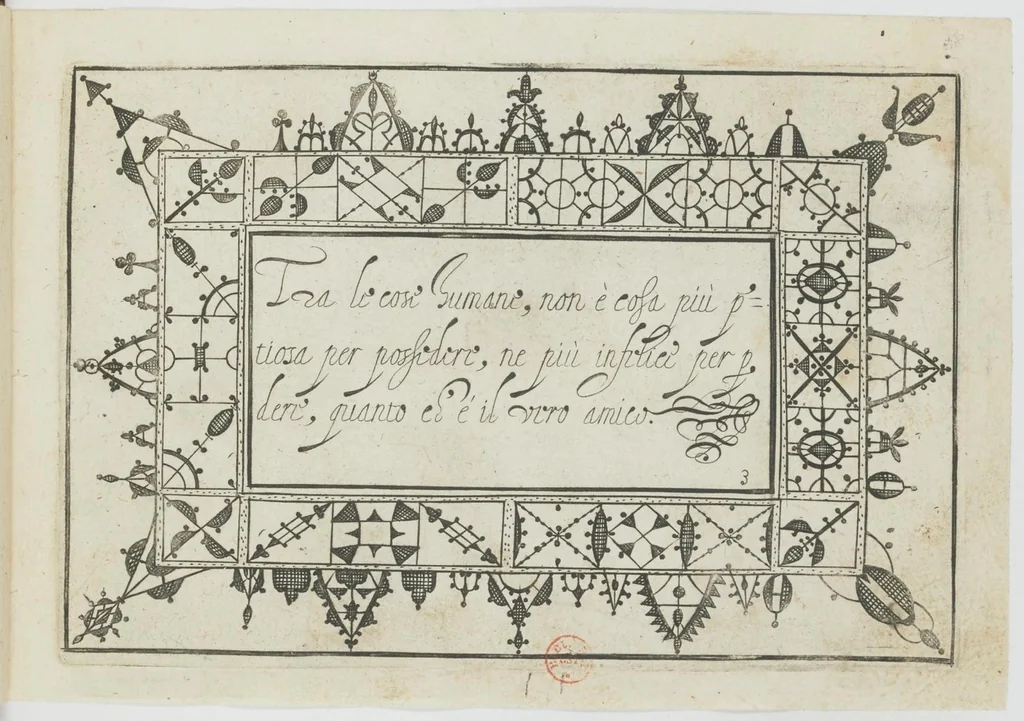 An illustration from Ghirlanda di sei vaghi fiori scielti da piu famosi giardini d'Italia : belle lettere, dotte sententie, novi merli, moderne mansioni, leggiadri lavori, usati numeri : raccolti da Pietro Paolo Tozzi, 1616, leaf 28
