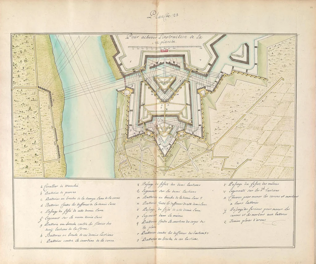 An illustration from Traitté des siéges et de l'attaque des places ; Traitté de la deffense des places, between 1700 and 1707?, 1700, leaf 333