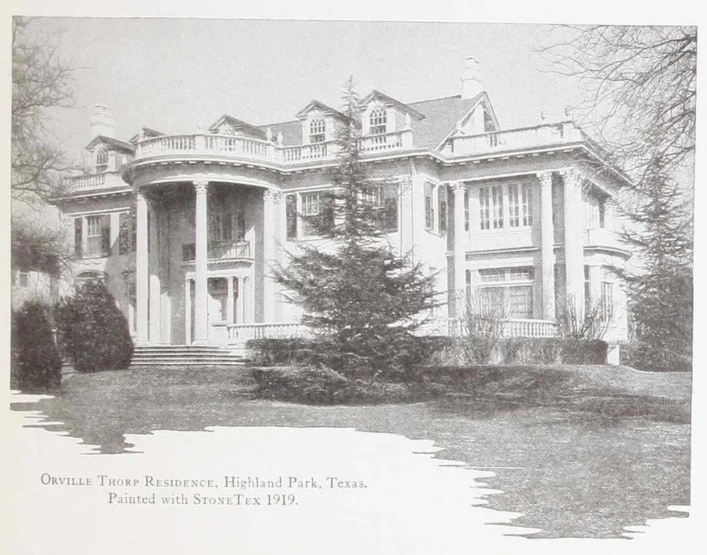 An illustration from Truscon stone tex, a protective coating made especially for damproofing and beautifying concrete, stucco, brick and masonry exterior walls., 1926, leaf 20