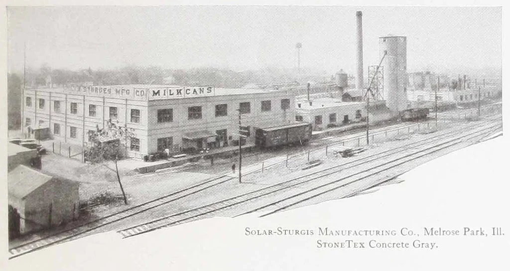 An illustration from Truscon stone tex, a protective coating made especially for damproofing and beautifying concrete, stucco, brick and masonry exterior walls., 1926, leaf 24