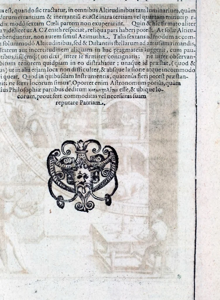 An illustration from Tychonis Brahe Astronomiæ instauratæ mechanica, 1602, leaf 23