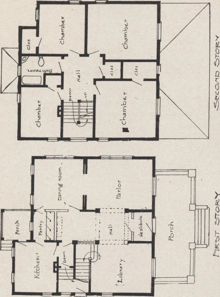 An illustration from Construction of dwelling houses and bungalows, 1913, leaf 100