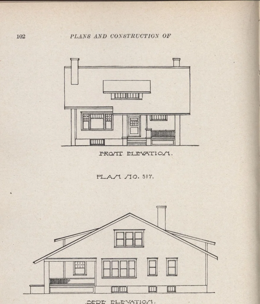 An illustration from Construction of dwelling houses and bungalows, 1913, leaf 103