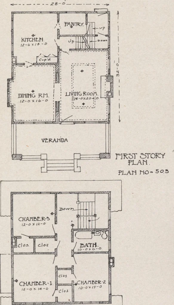 An illustration from Construction of dwelling houses and bungalows, 1913, leaf 108