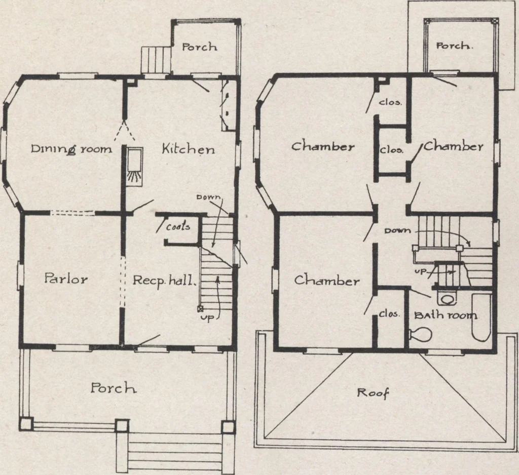 An illustration from Construction of dwelling houses and bungalows, 1913, leaf 122