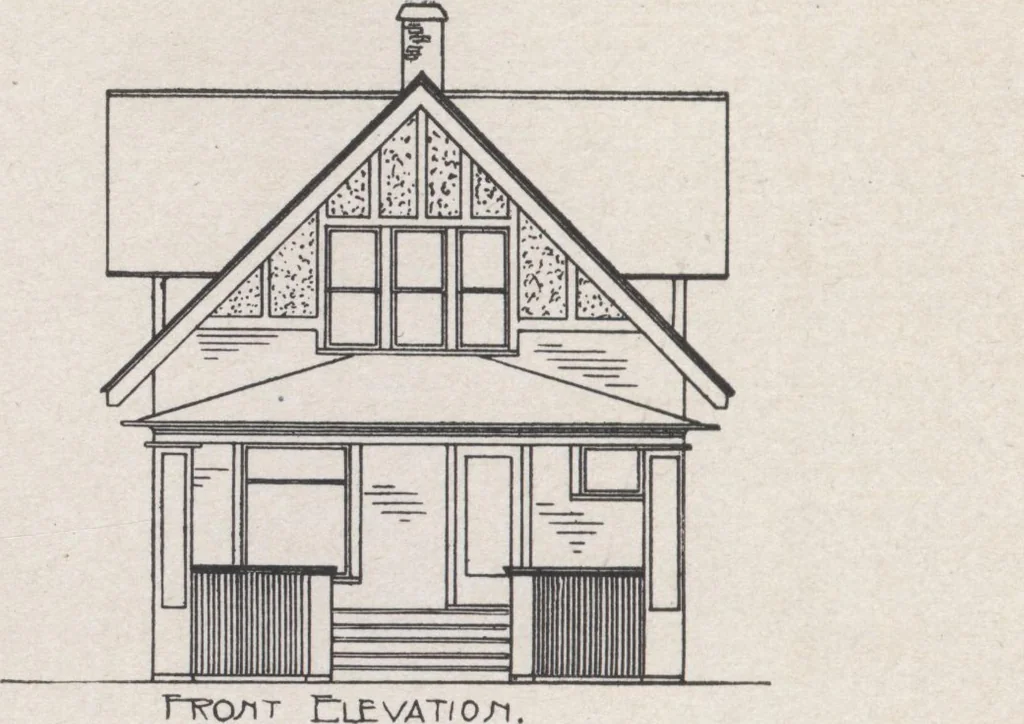 An illustration from Construction of dwelling houses and bungalows, 1913, leaf 131