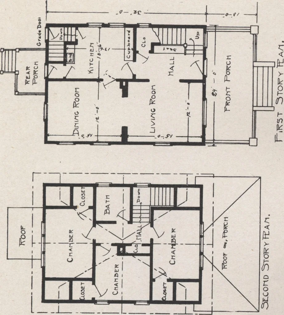 An illustration from Construction of dwelling houses and bungalows, 1913, leaf 132
