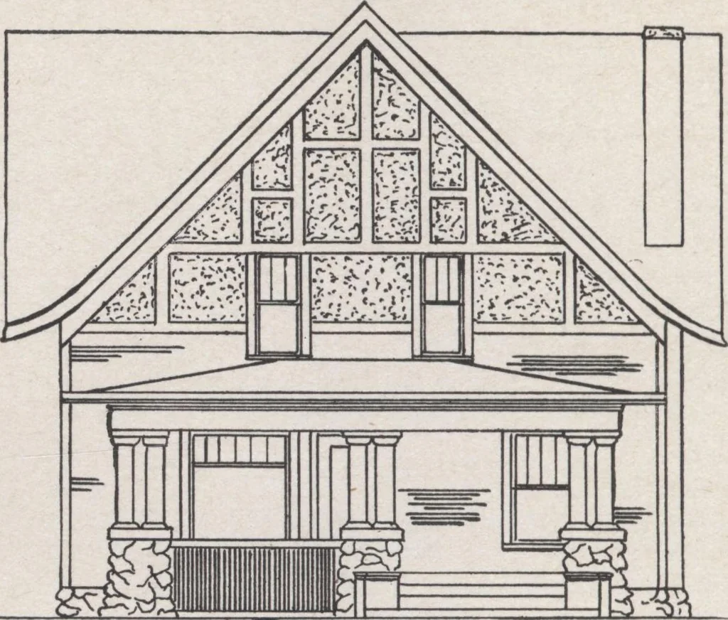 An illustration from Construction of dwelling houses and bungalows, 1913, leaf 135
