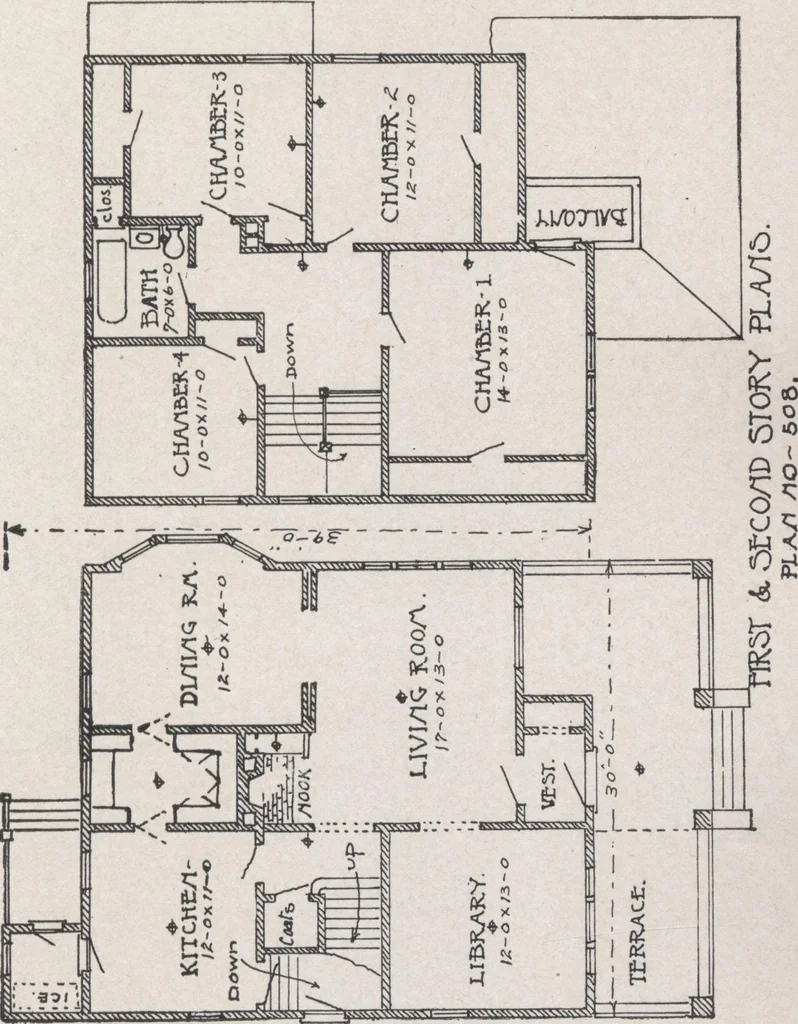 An illustration from Construction of dwelling houses and bungalows, 1913, leaf 142