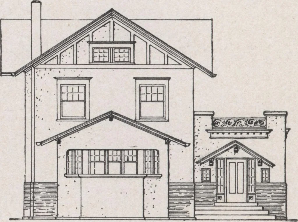 An illustration from Construction of dwelling houses and bungalows, 1913, leaf 145