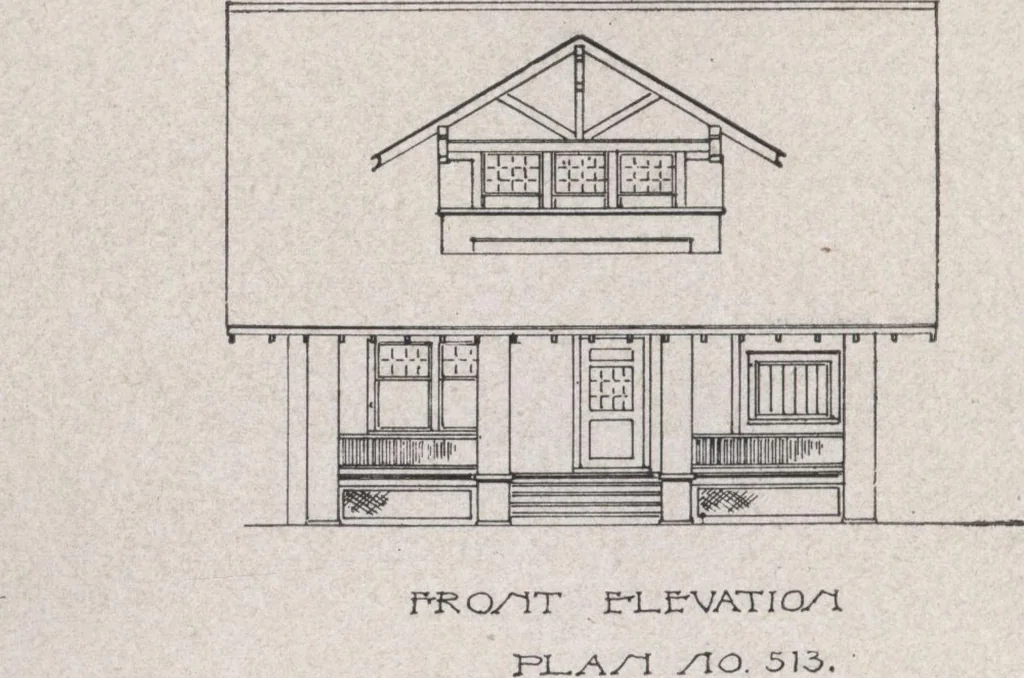 An illustration from Construction of dwelling houses and bungalows, 1913, leaf 149