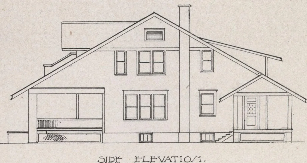 An illustration from Construction of dwelling houses and bungalows, 1913, leaf 149