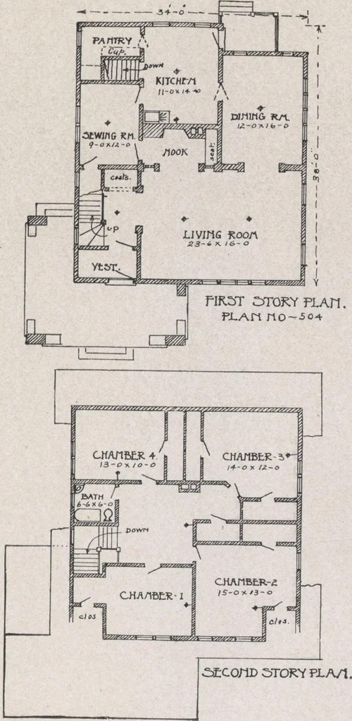 An illustration from Construction of dwelling houses and bungalows, 1913, leaf 158
