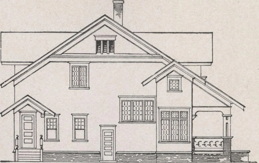 An illustration from Construction of dwelling houses and bungalows, 1913, leaf 163