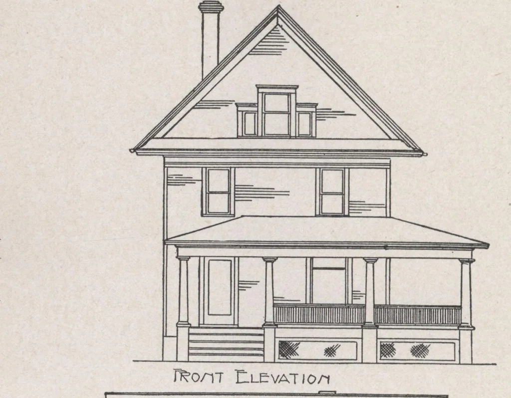 An illustration from Construction of dwelling houses and bungalows, 1913, leaf 167