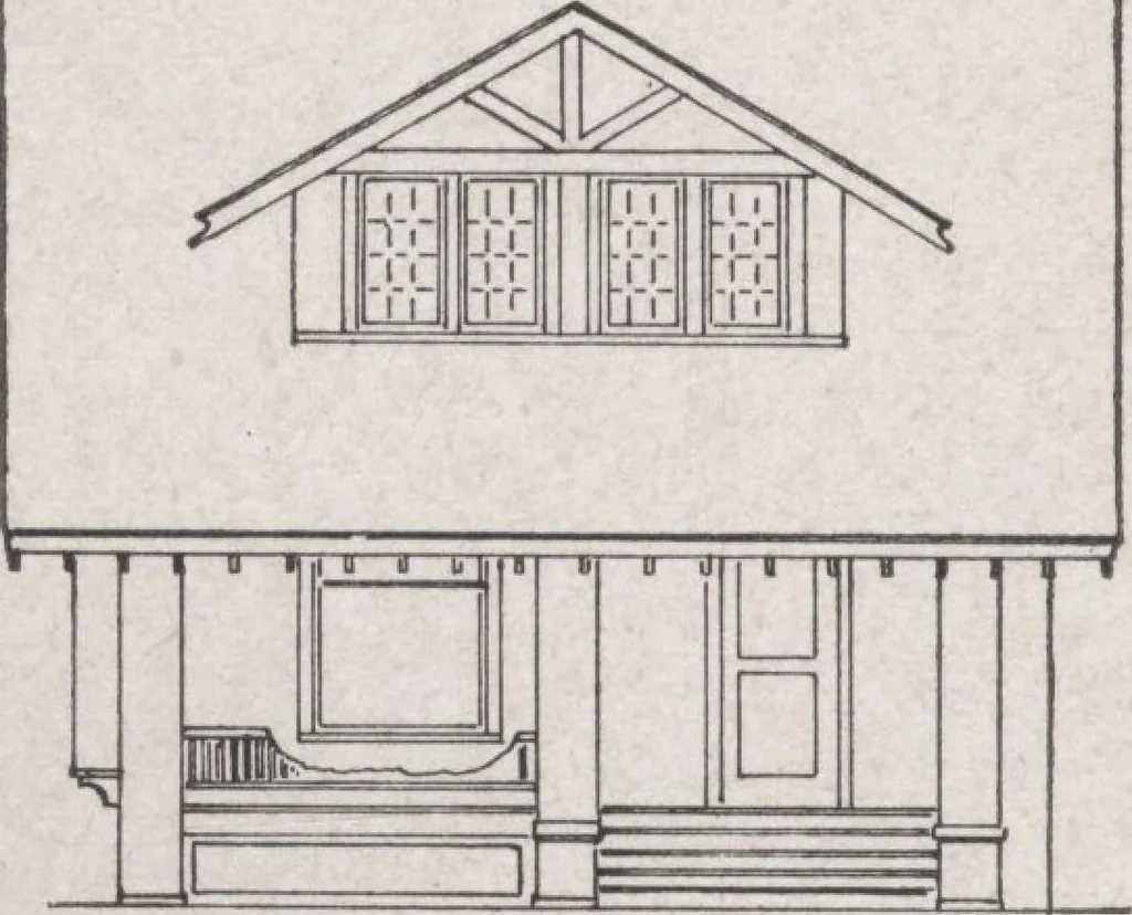 An illustration from Construction of dwelling houses and bungalows, 1913, leaf 189