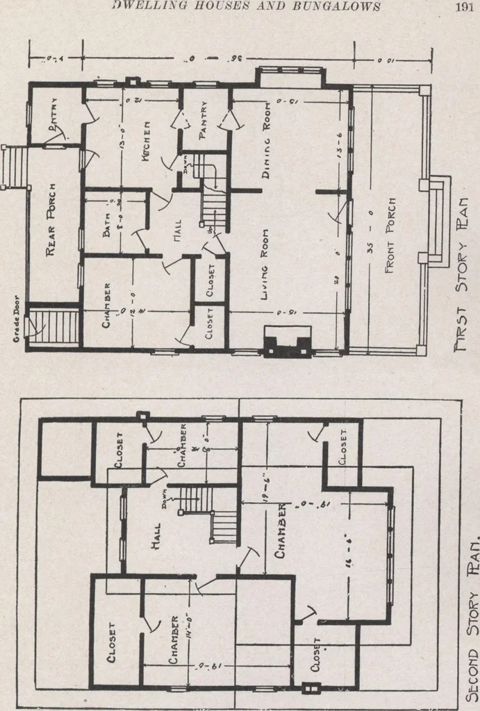 An illustration from Construction of dwelling houses and bungalows, 1913, leaf 194