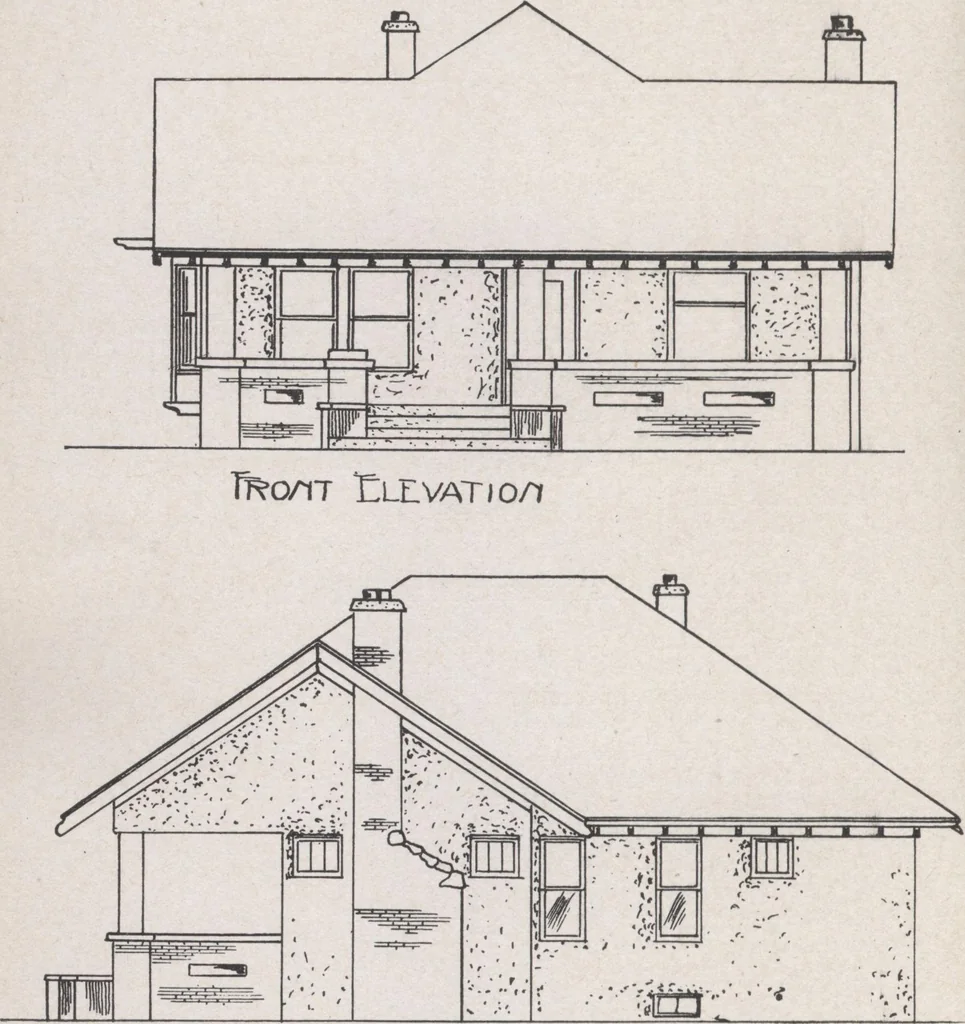 An illustration from Construction of dwelling houses and bungalows, 1913, leaf 197
