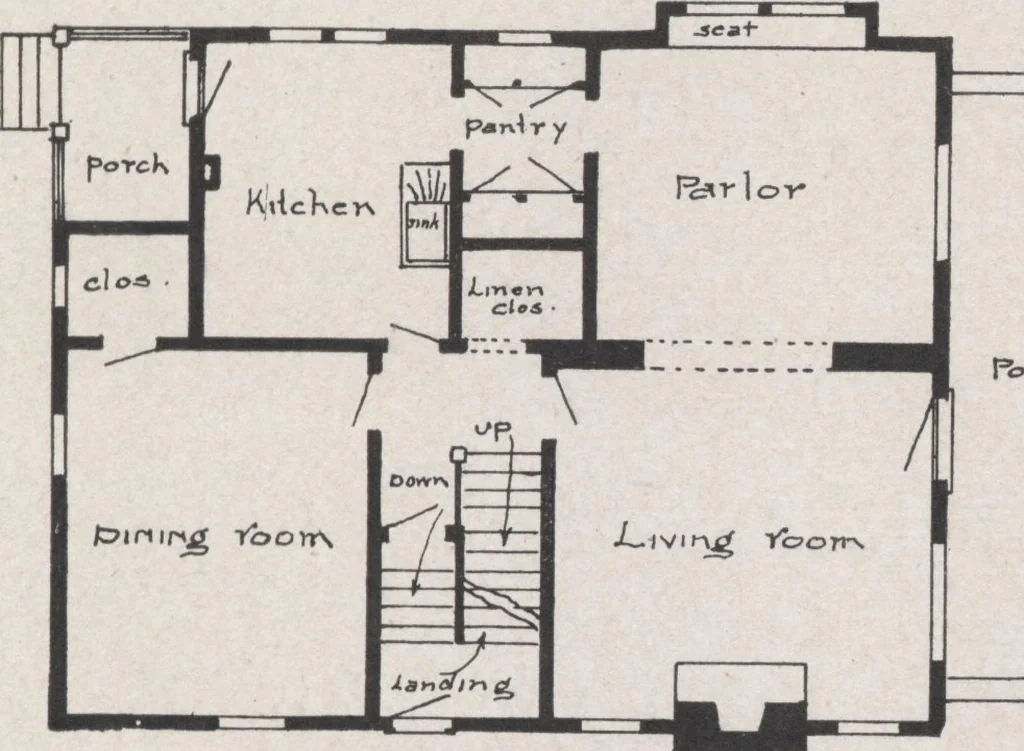 An illustration from Construction of dwelling houses and bungalows, 1913, leaf 202