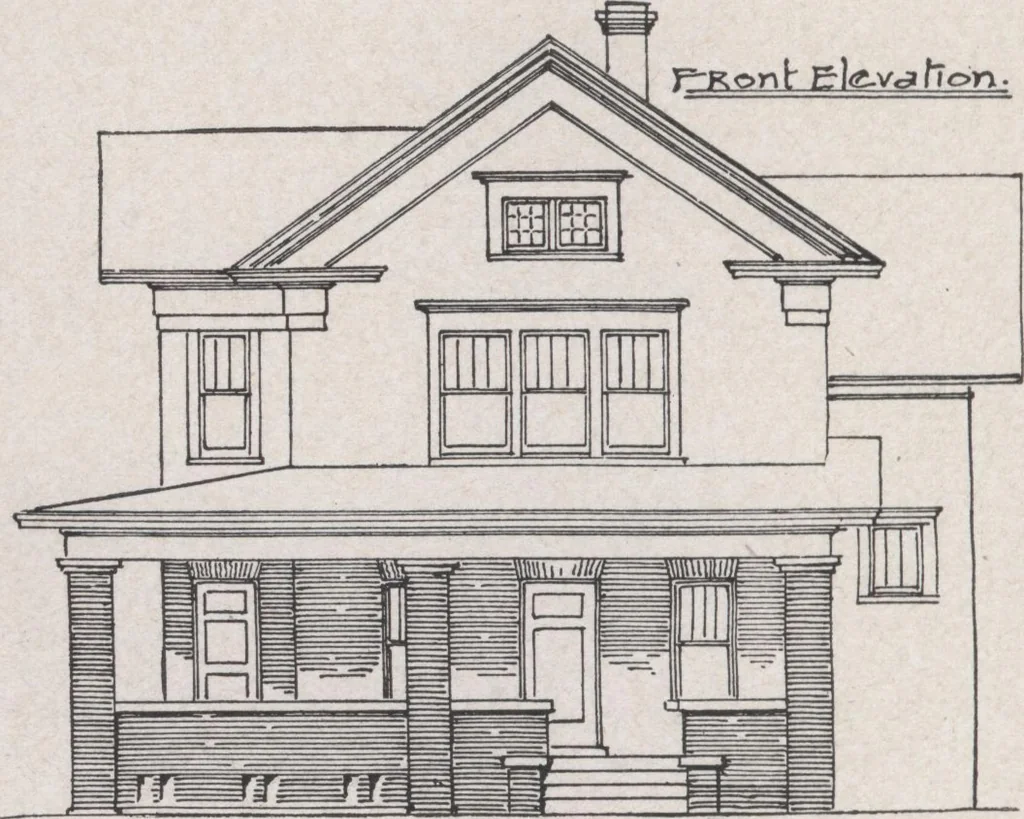 An illustration from Construction of dwelling houses and bungalows, 1913, leaf 205