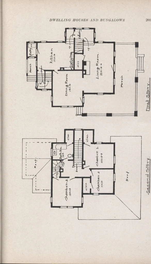 An illustration from Construction of dwelling houses and bungalows, 1913, leaf 206