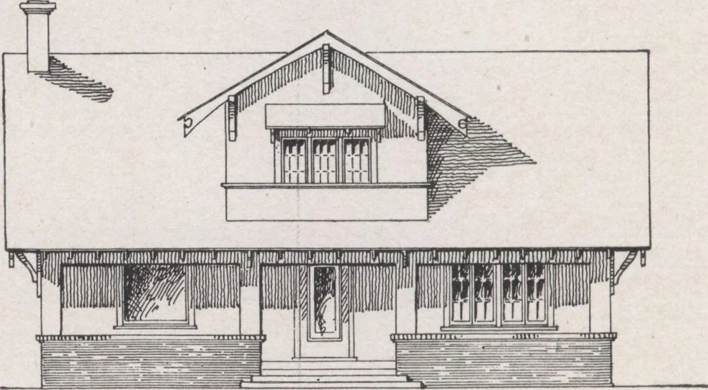 An illustration from Construction of dwelling houses and bungalows, 1913, leaf 209