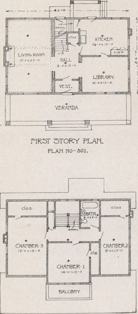 An illustration from Construction of dwelling houses and bungalows, 1913, leaf 210