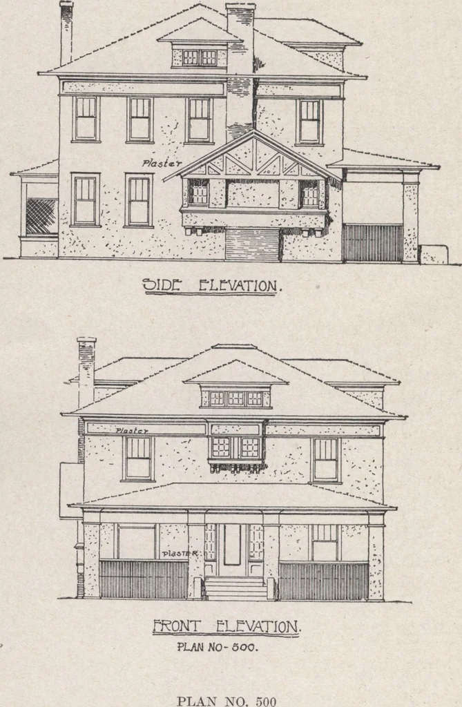An illustration from Construction of dwelling houses and bungalows, 1913, leaf 215