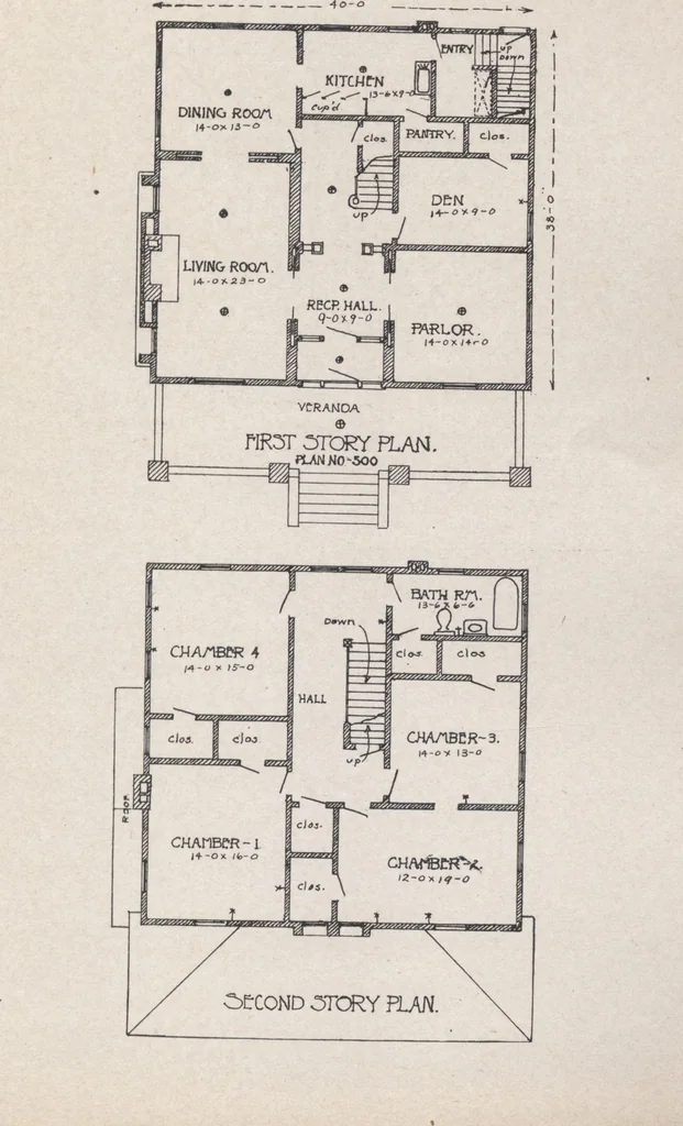 An illustration from Construction of dwelling houses and bungalows, 1913, leaf 216