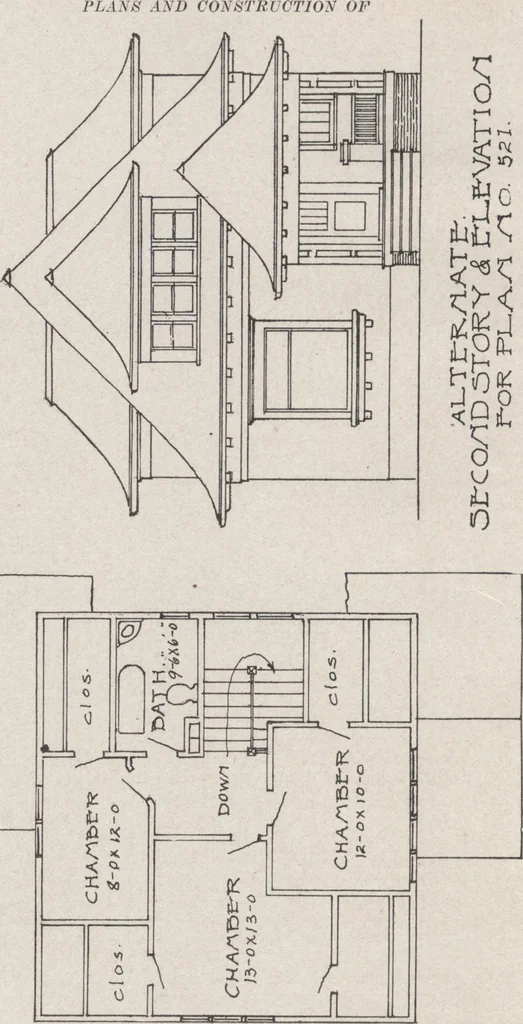 An illustration from Construction of dwelling houses and bungalows, 1913, leaf 23