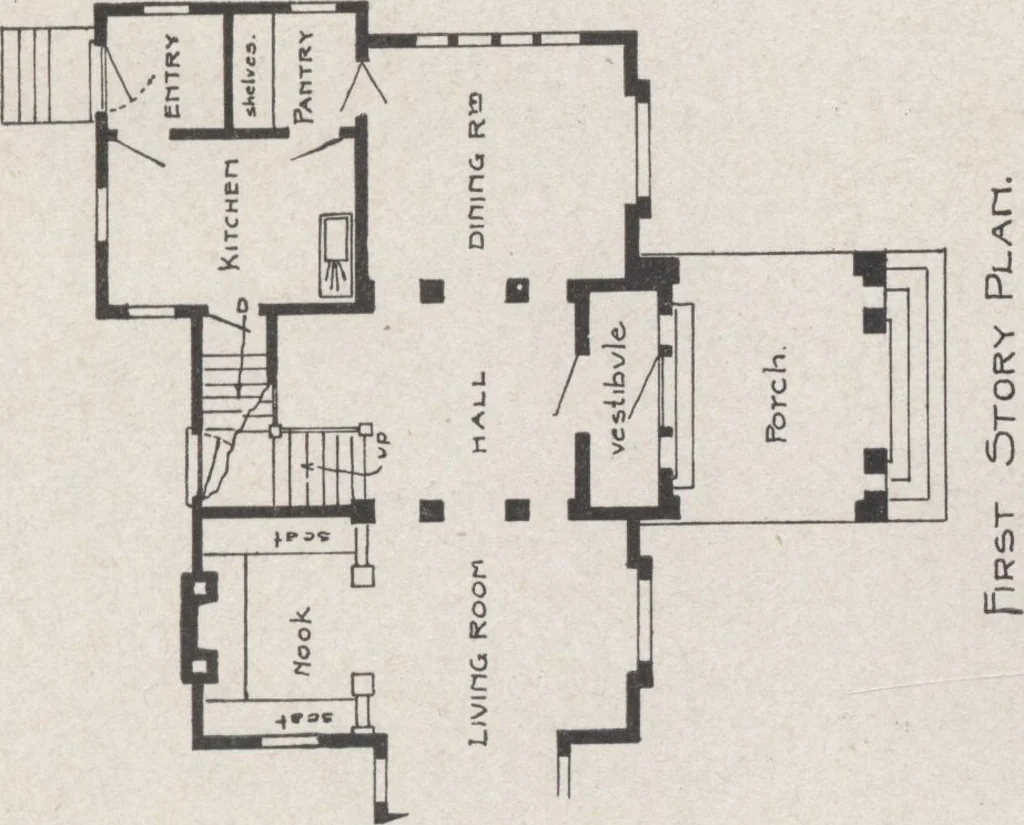 An illustration from Construction of dwelling houses and bungalows, 1913, leaf 34