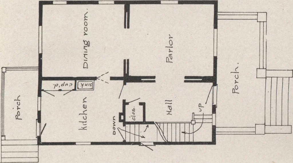 An illustration from Construction of dwelling houses and bungalows, 1913, leaf 38
