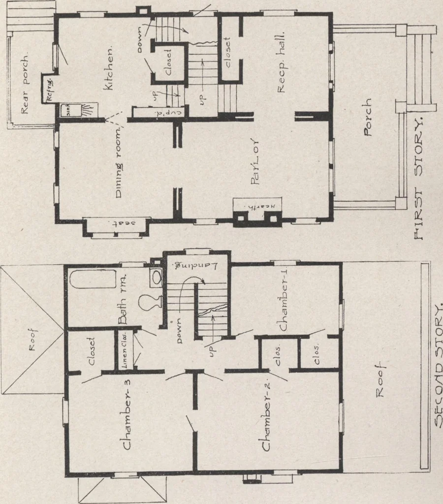 An illustration from Construction of dwelling houses and bungalows, 1913, leaf 42