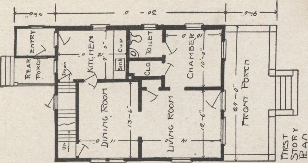 An illustration from Construction of dwelling houses and bungalows, 1913, leaf 50