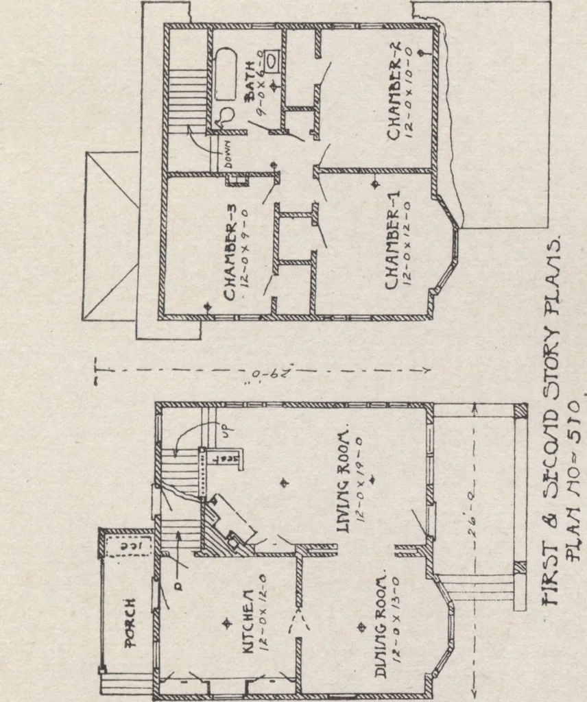 An illustration from Construction of dwelling houses and bungalows, 1913, leaf 54