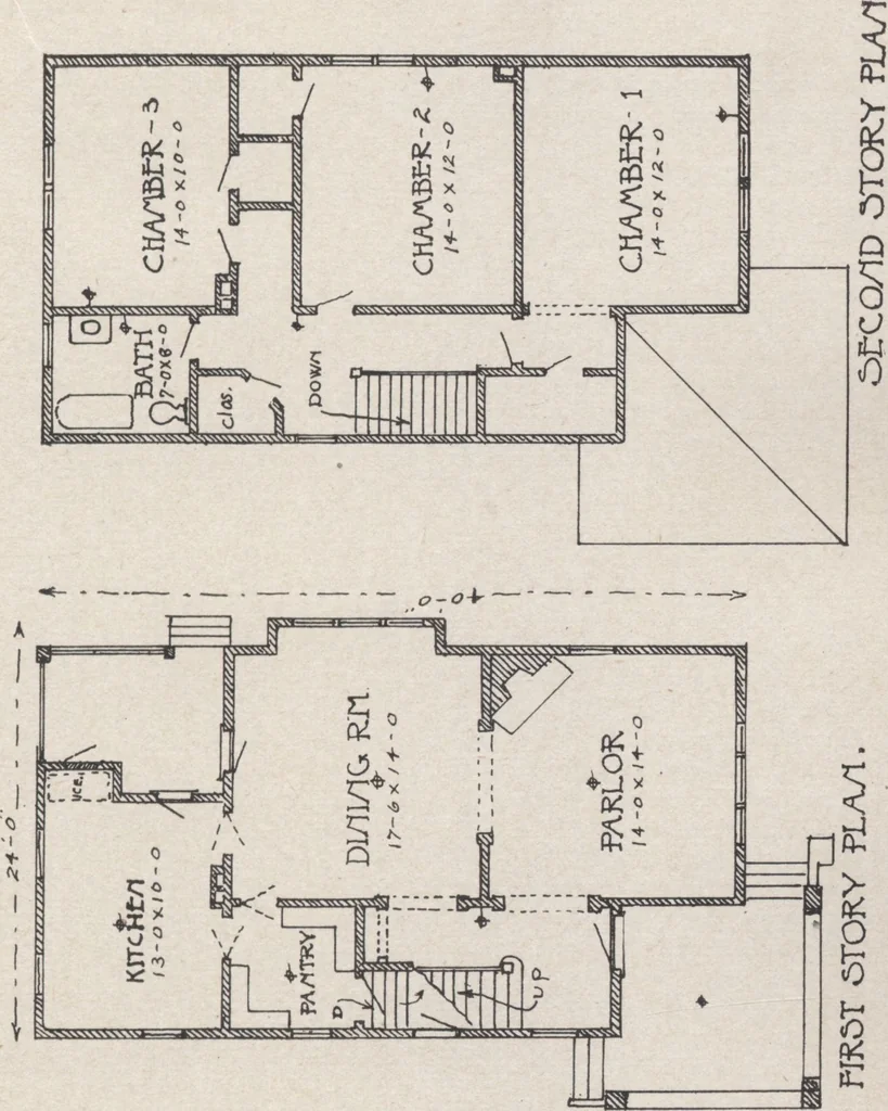 An illustration from Construction of dwelling houses and bungalows, 1913, leaf 58