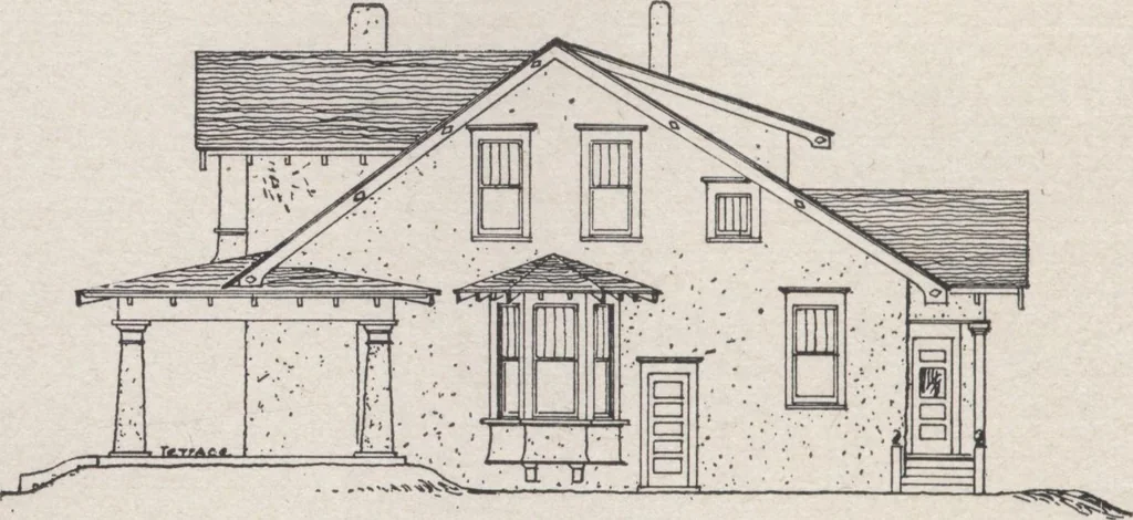 An illustration from Construction of dwelling houses and bungalows, 1913, leaf 61