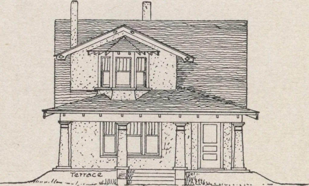 An illustration from Construction of dwelling houses and bungalows, 1913, leaf 61