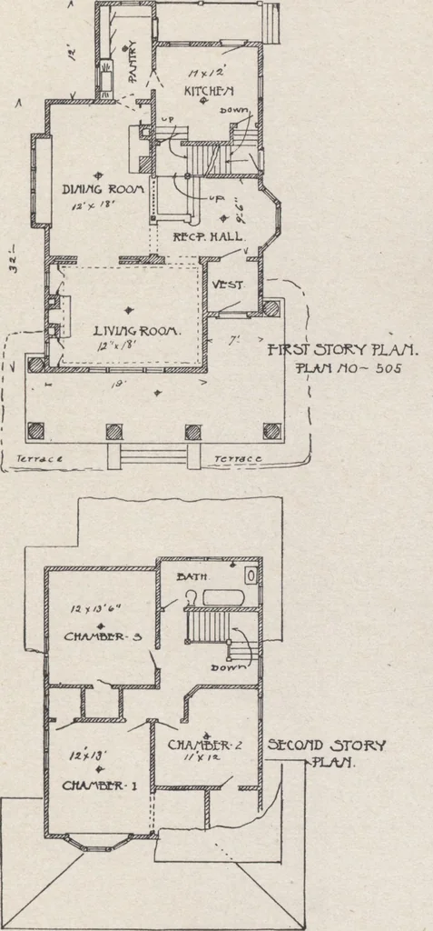 An illustration from Construction of dwelling houses and bungalows, 1913, leaf 62