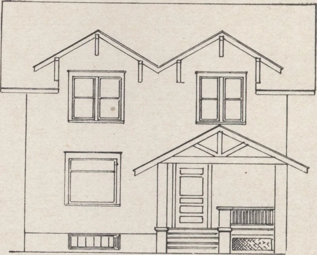 An illustration from Construction of dwelling houses and bungalows, 1913, leaf 65