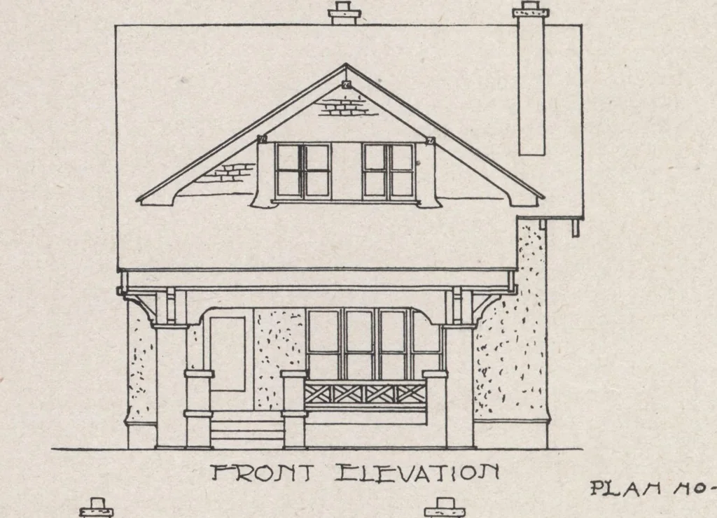 An illustration from Construction of dwelling houses and bungalows, 1913, leaf 69