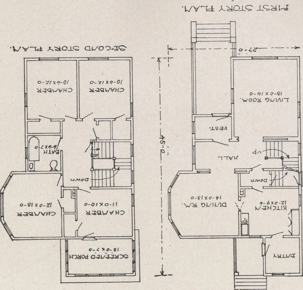 An illustration from Construction of dwelling houses and bungalows, 1913, leaf 74
