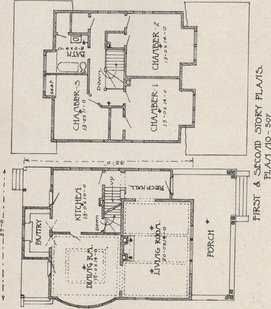 An illustration from Construction of dwelling houses and bungalows, 1913, leaf 79