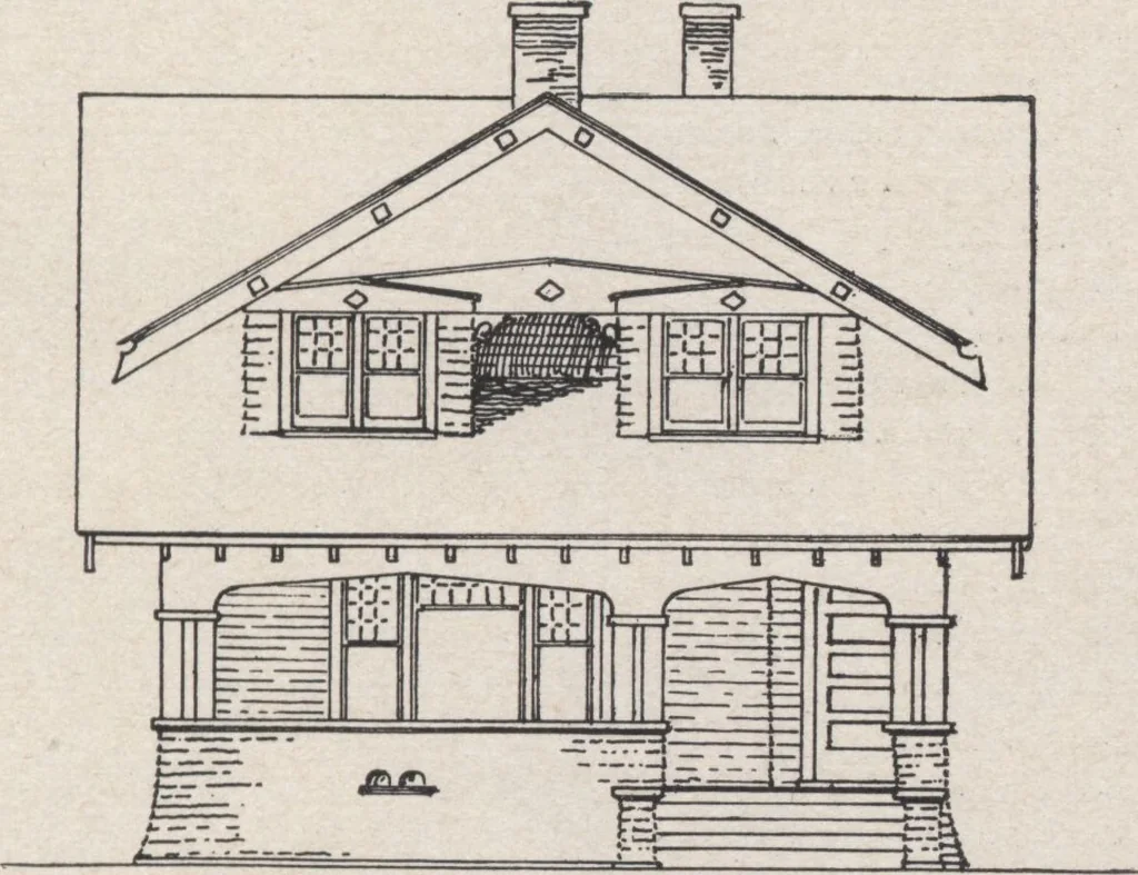 An illustration from Construction of dwelling houses and bungalows, 1913, leaf 80