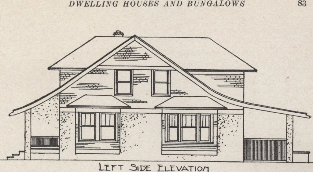 An illustration from Construction of dwelling houses and bungalows, 1913, leaf 84