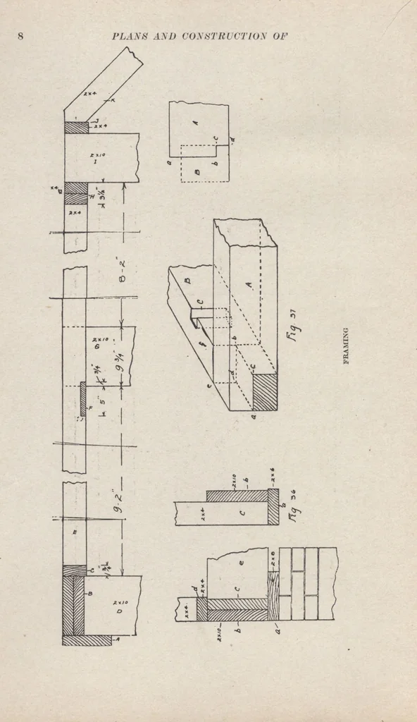 An illustration from Construction of dwelling houses and bungalows, 1913, leaf 9