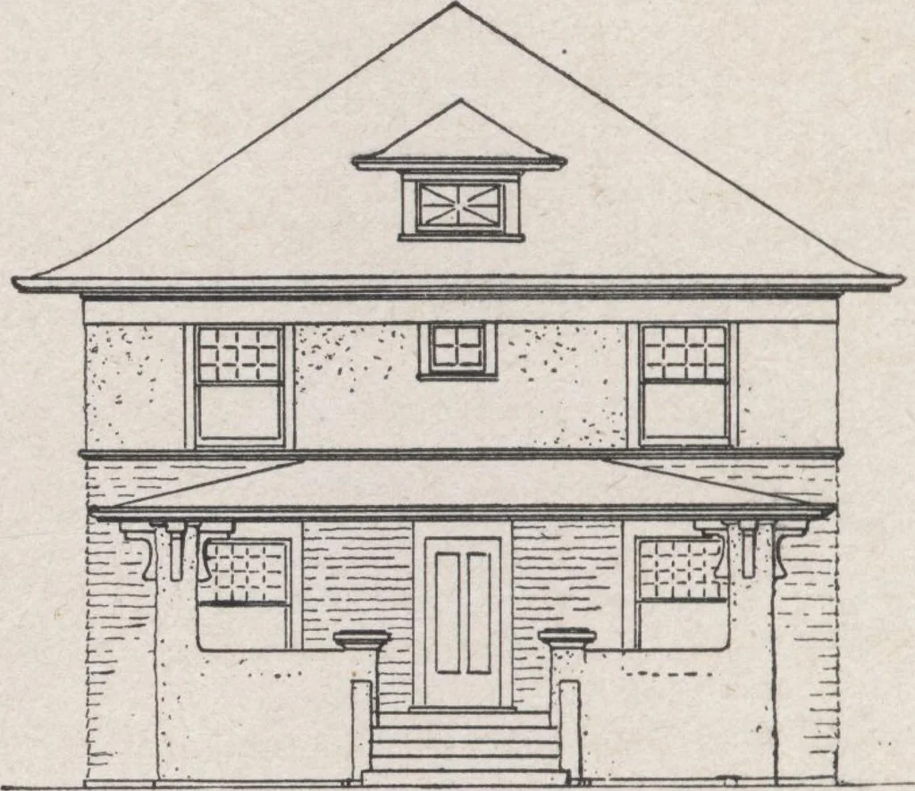 An illustration from Construction of dwelling houses and bungalows, 1913, leaf 99