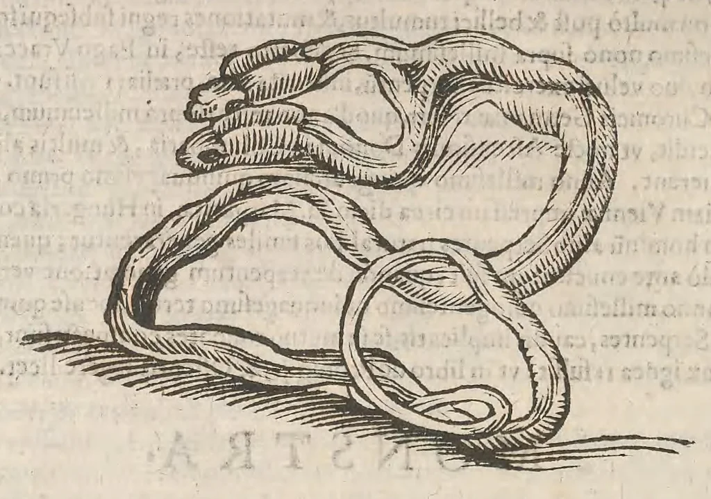An illustration from Ulyssis Aldrovandi ... Serpentum, et draconum historiæ libri duo, 1640, leaf 78