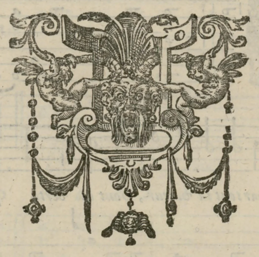 An illustration from Airs de cour avec la tablature de luth de Anthoine de Boesset, surintendant de la musique de la Chambre du Roy, & de la Reyne. Seiziesme livre., 1643, leaf 18